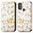Leather Case Stands Fashionable Pattern Flip Cover Holder S02D for Motorola Moto E20
