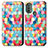 Leather Case Stands Fashionable Pattern Flip Cover Holder S02D for Motorola Moto E20