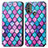 Leather Case Stands Fashionable Pattern Flip Cover Holder S02D for Motorola Moto E40 Purple