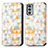 Leather Case Stands Fashionable Pattern Flip Cover Holder S02D for Motorola Moto Edge 20 5G