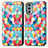 Leather Case Stands Fashionable Pattern Flip Cover Holder S02D for Motorola Moto Edge 20 5G