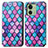 Leather Case Stands Fashionable Pattern Flip Cover Holder S02D for Motorola Moto Edge 40 5G Purple