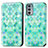 Leather Case Stands Fashionable Pattern Flip Cover Holder S02D for Motorola Moto Edge Lite 5G Green