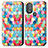 Leather Case Stands Fashionable Pattern Flip Cover Holder S02D for Motorola Moto G Play Gen 2