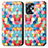 Leather Case Stands Fashionable Pattern Flip Cover Holder S02D for Motorola Moto G13