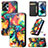 Leather Case Stands Fashionable Pattern Flip Cover Holder S02D for Motorola Moto G13