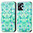 Leather Case Stands Fashionable Pattern Flip Cover Holder S02D for Motorola Moto G13 Green