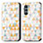 Leather Case Stands Fashionable Pattern Flip Cover Holder S02D for Motorola Moto G200 5G