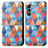 Leather Case Stands Fashionable Pattern Flip Cover Holder S02D for Motorola Moto G200 5G