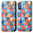 Leather Case Stands Fashionable Pattern Flip Cover Holder S02D for Motorola Moto G31