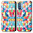 Leather Case Stands Fashionable Pattern Flip Cover Holder S02D for Motorola Moto G31