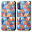Leather Case Stands Fashionable Pattern Flip Cover Holder S02D for Motorola Moto G41