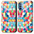 Leather Case Stands Fashionable Pattern Flip Cover Holder S02D for Motorola Moto G41