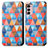 Leather Case Stands Fashionable Pattern Flip Cover Holder S02D for Motorola Moto G42