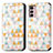 Leather Case Stands Fashionable Pattern Flip Cover Holder S02D for Motorola Moto G42