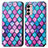 Leather Case Stands Fashionable Pattern Flip Cover Holder S02D for Motorola Moto G42 Purple