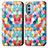 Leather Case Stands Fashionable Pattern Flip Cover Holder S02D for Motorola Moto G51 5G