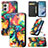 Leather Case Stands Fashionable Pattern Flip Cover Holder S02D for Motorola Moto G53 5G