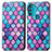 Leather Case Stands Fashionable Pattern Flip Cover Holder S02D for Motorola Moto G71 5G Purple