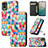 Leather Case Stands Fashionable Pattern Flip Cover Holder S02D for Nokia C210