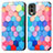 Leather Case Stands Fashionable Pattern Flip Cover Holder S02D for Nokia C210 Colorful