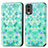 Leather Case Stands Fashionable Pattern Flip Cover Holder S02D for Nokia C32 Green