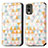 Leather Case Stands Fashionable Pattern Flip Cover Holder S02D for Nokia C32 White