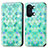 Leather Case Stands Fashionable Pattern Flip Cover Holder S02D for OnePlus Nord 3 5G Green