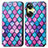 Leather Case Stands Fashionable Pattern Flip Cover Holder S02D for OnePlus Nord CE 3 5G Purple