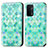 Leather Case Stands Fashionable Pattern Flip Cover Holder S02D for Oppo A93 5G Green