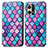 Leather Case Stands Fashionable Pattern Flip Cover Holder S02D for Oppo F21s Pro 4G Purple