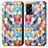 Leather Case Stands Fashionable Pattern Flip Cover Holder S02D for Oppo K10 5G India Mixed
