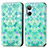 Leather Case Stands Fashionable Pattern Flip Cover Holder S02D for Realme 10 4G Green