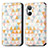 Leather Case Stands Fashionable Pattern Flip Cover Holder S02D for Realme 10 4G White