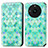 Leather Case Stands Fashionable Pattern Flip Cover Holder S02D for Realme 11 Pro 5G Green