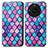 Leather Case Stands Fashionable Pattern Flip Cover Holder S02D for Realme 11 Pro 5G Purple