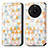 Leather Case Stands Fashionable Pattern Flip Cover Holder S02D for Realme 11 Pro 5G White