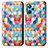 Leather Case Stands Fashionable Pattern Flip Cover Holder S02D for Realme 9 4G