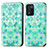 Leather Case Stands Fashionable Pattern Flip Cover Holder S02D for Realme 9 SE 5G Green