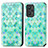 Leather Case Stands Fashionable Pattern Flip Cover Holder S02D for Realme GT Neo 3T 5G Green