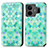 Leather Case Stands Fashionable Pattern Flip Cover Holder S02D for Realme GT Neo5 240W 5G Green