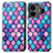 Leather Case Stands Fashionable Pattern Flip Cover Holder S02D for Realme GT Neo5 5G Purple