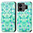 Leather Case Stands Fashionable Pattern Flip Cover Holder S02D for Realme GT Neo6 5G Green
