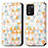 Leather Case Stands Fashionable Pattern Flip Cover Holder S02D for Realme Q3s 5G White