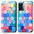 Leather Case Stands Fashionable Pattern Flip Cover Holder S02D for Realme Q5i 5G Colorful