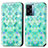 Leather Case Stands Fashionable Pattern Flip Cover Holder S02D for Realme V23i 5G Green