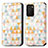 Leather Case Stands Fashionable Pattern Flip Cover Holder S02D for Samsung Galaxy A02s White