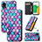 Leather Case Stands Fashionable Pattern Flip Cover Holder S02D for Samsung Galaxy A03 Core