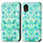 Leather Case Stands Fashionable Pattern Flip Cover Holder S02D for Samsung Galaxy A03 Core Green