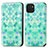 Leather Case Stands Fashionable Pattern Flip Cover Holder S02D for Samsung Galaxy A03 Green